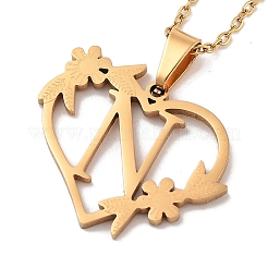 Collane con ciondolo in acciaio inossidabile 201 con placcatura sotto vuoto pvd&nbsp;NJEW-R267-02N-G