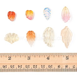 120 шт. 8 стиля осенняя тематика двухцветные прозрачные стеклянные подвески GLAA-FS0002-56