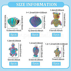 48 шт. 6-х стильная стойка с покрытием радужного цвета FIND-BC0002-75