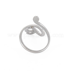 Bague ouverte en acier inoxydable 304 en forme de serpent pour femme&nbsp;X-RJEW-S405-226P
