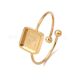 Realizzazione di un bracciale rigido aperto quadrato in acciaio inossidabile 304 con vassoio a lunetta&nbsp;SA-CBABF3F-04G-02