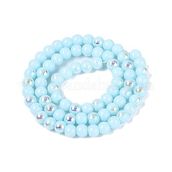 Chapelets de perles en verre opaque électrolytique&nbsp;EGLA-Q132-6MM-01C-12
