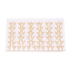 Серьги-гвоздики в форме капли из латуни с микропаве из прозрачных кубических цирконий&nbsp;PEAR-N017-07G