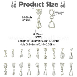 36 個 18 スタイル真鍮アイスピックピンチベイル  プラチナ  9~28.5mm  2個/スタイル&nbsp;KK-CJ0002-82