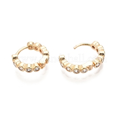 Серьги-кольца из прозрачного кубического циркония EJEW-G321-02G