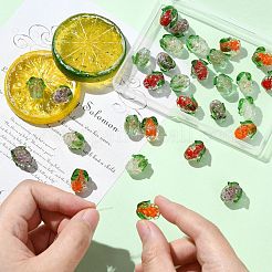 30 шт. 5-х цветные стеклянные бусины ручной работы из золотой фольги в технике лэмпворк&nbsp;FOIL-CJ0001-14