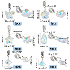 30шт 6 подвески в стиле ab с цветным покрытием из фактического стекла PALLOY-AB00034