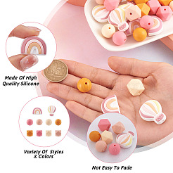 50шт 10 стиля пищевых экологически чистых силиконовых бусин&nbsp;SIL-BT0001-03