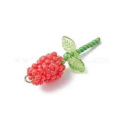 Pendenti di perline di vetro con rose&nbsp;PALLOY-MZ00959-03