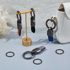 4 porte-clés pendentif en tissu suédé bicolore&nbsp;KEYC-FH0001-78