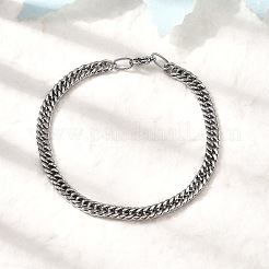Браслеты из кубинской цепи из нержавеющей стали 304 для мужчин BJEW-B140-06B