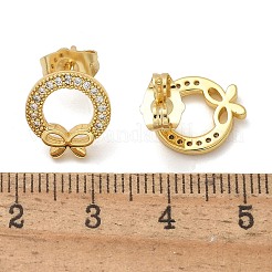 Серьги-гвоздики из циркония EJEW-D305-17G