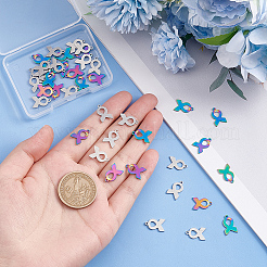 40 шт. 2 цвета 201 подвески из нержавеющей стали&nbsp;STAS-UN0043-90