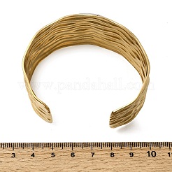 Bracelets manchettes en acier inoxydable 304 martelé pour femmes&nbsp;BJEW-Z177-01GP-02