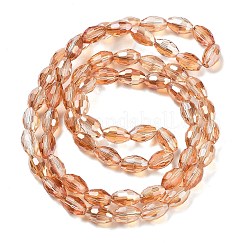 Стеклянные бусины с гальваническим покрытием &nbsp;EGLA-J013-4X6mm-F24