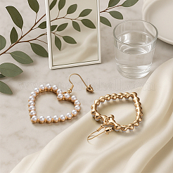 4 пара двухцветных железных сережек-сердец&nbsp;EJEW-HY0001-40