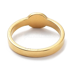 Anillo de dedo rectangular de esmalte negro con rhinestone&nbsp;RJEW-K244-03G