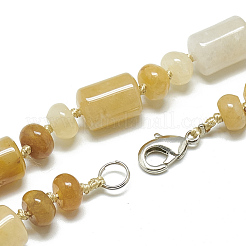 Colliers de perles en jade topaze naturelle&nbsp;NJEW-S392-15
