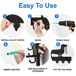 Настенные вешалки из дерева и железа HJEW-WH0055-227