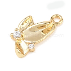 Латунные микропаве прозрачные кубические циркониевые подвески&nbsp;KK-G545-12G