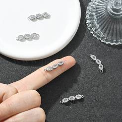 Ciondoli connettore a triplo anello ovale in ottone con pavé di zirconi cubici trasparenti Shegrace&nbsp;XGRQ3P683-644P