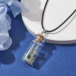 Collana con ciondolo bottiglia di vetro dei desideri&nbsp;NJEW-JN04609-01