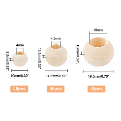 120шт 3 стиля бусины из натурального дерева&nbsp;WOOD-OC0001-92