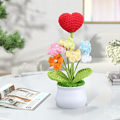 1 шт. вязаный вручную цветок для горшечных растений&nbsp;DJEW-SC0001-15D