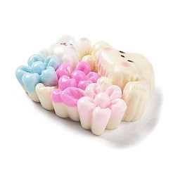 不透明樹脂とプラスチックカボション  動物  花  犬  22.5x26x8mm&nbsp;RESI-K029-03D
