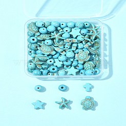 Синтетические бирюзовые бусы G-FS0005-82