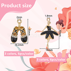 36шт 6 стиля подвески из сплава с эмалью&nbsp;ENAM-DC0001-98