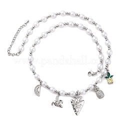 Ожерелья из латунных бусин с микропаве из прозрачного кубического циркония NJEW-Z059-05P