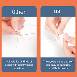 10 шт. изогнутые иглы для бисероплетения из нержавеющей стали 201 TOOL-BBC0001-07-1