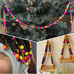 200 шт. бусины из натурального окрашенного клена&nbsp;WOOD-SP0001-64