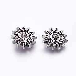 Perles en alliage de soleil de style tibétain&nbsp;X-TIBEP-GC188-AS-NR