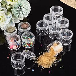 プラスチックビーズ収納ケース  ビーズ収納オーガナイザーボックス  カラムジャー12個付き。  クラフト用  アート  ビーズ  長方形  透明  3.8x3.4cm  内径：3.25のCM  12個/セット&nbsp;CON-WH0085-48B