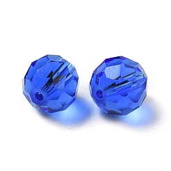 K9ガラス模造オーストリアクリスタルビーズ  多面カット  ラウンド  ミディアムブルー  8mm  穴：1mm&nbsp;GLAA-H024-17B-10