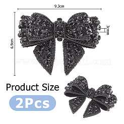 Decoraciones de zapatos con lazo de poliéster&nbsp;FIND-WH0126-445