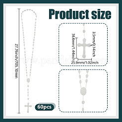 60 collier de perles de chapelet en plastique&nbsp;NJEW-GO0001-10