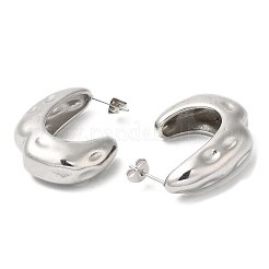 変色しない304ステンレススチールツイストアーチスタッドピアス  ハーフフープピアス  ステンレス鋼色  33x10mm&nbsp;EJEW-B026-12P