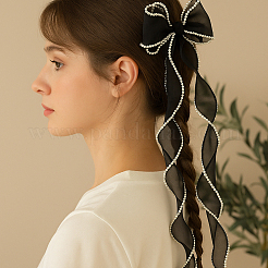 2 шт. 2-х цветные полиэстеровые заколки-банты для волос OHAR-HY0001-07