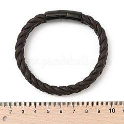 Pulseras de cordón de cuero de microfibra trenzada con revestimiento de iones (IP) para hombres&nbsp;BJEW-Z081-13EB-01