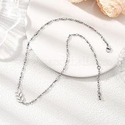 Подвеска в виде листа из нержавеющей стали 201 NJEW-JN05674