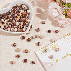 2 нити натуральных зебровых яшмовых круглых бусин G-GO0001-34