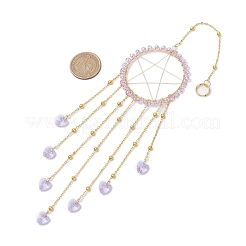 Подвесные украшения в виде звезды из латуни&nbsp;HJEW-JM02765-07