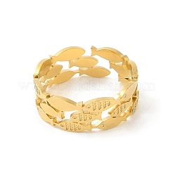 Рыба 304 нержавеющая сталь широкий браслет открытые манжеты кольца для унисекс&nbsp;LS-RJEW-P125-01G