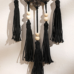 Богемная деревянная рука хамса с подвесками-кисточками PW-WG49944-01