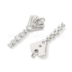 Латунные микропаве прозрачные подвески с фианитом&nbsp;KK-P342-13P