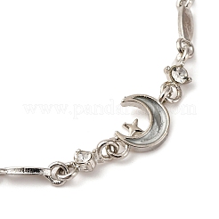 Сплав паве кубический цирконий лунные звенья браслеты&nbsp;WG9EBEA-06