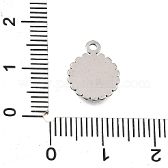 304ステンレスペンダント  ひまわりチャーム  ステンレス鋼色  13x10x1.4mm  穴：1.2mm&nbsp;SA-CBAF4B0-02P-02